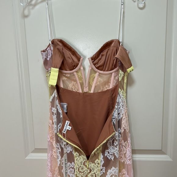 For Love & Lemons - “Blossom” Lace Maxi Dress - NWT, SZ S, Multi Color - Picture 9 of 16